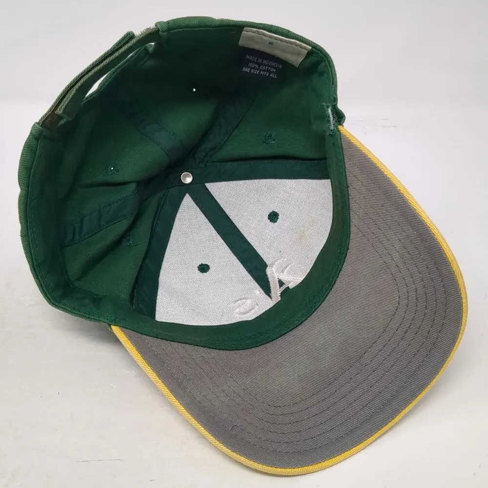 Oakland Athletics MLB Baseball Cap Green Yellow One Size A's Logo Strapback Hat